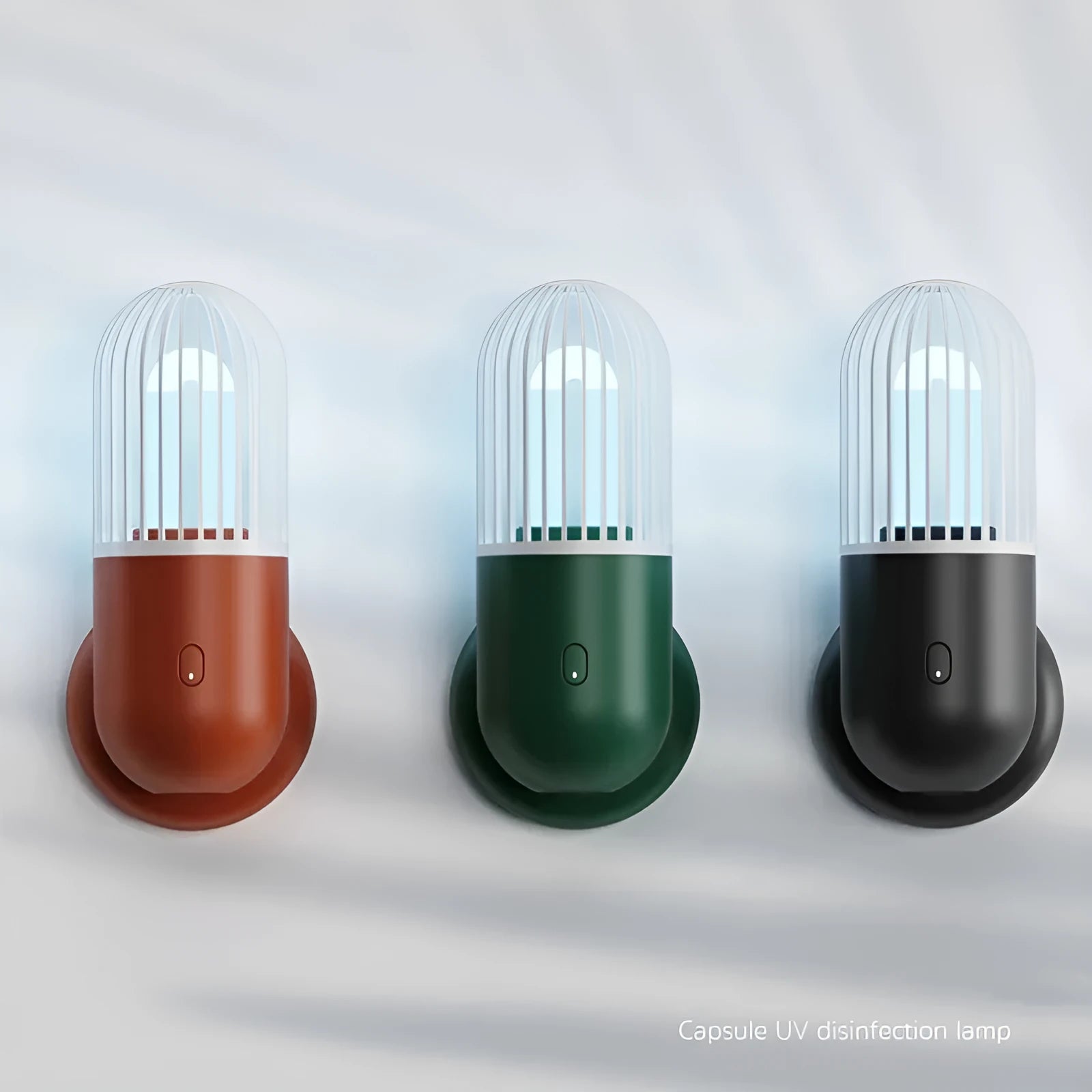 Portable capsule-shaped ultraviolet disinfection lamp in choice of colours