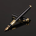 Red and black metal shell fountain pen with 0.5mm nib, shown with gift packaging