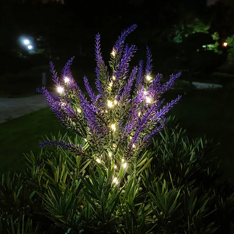 74cm tall solar-powered flower-shaped garden light with LED illumination for outdoor courtyard decoration