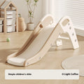 Small blue plastic baby slide for indoor play and early development.