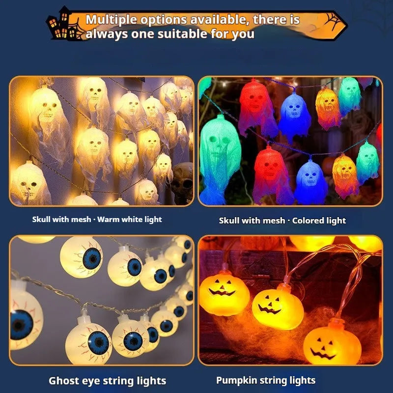 Halloween battery-powered coloured lights for indoor wall decoration in plastic housing