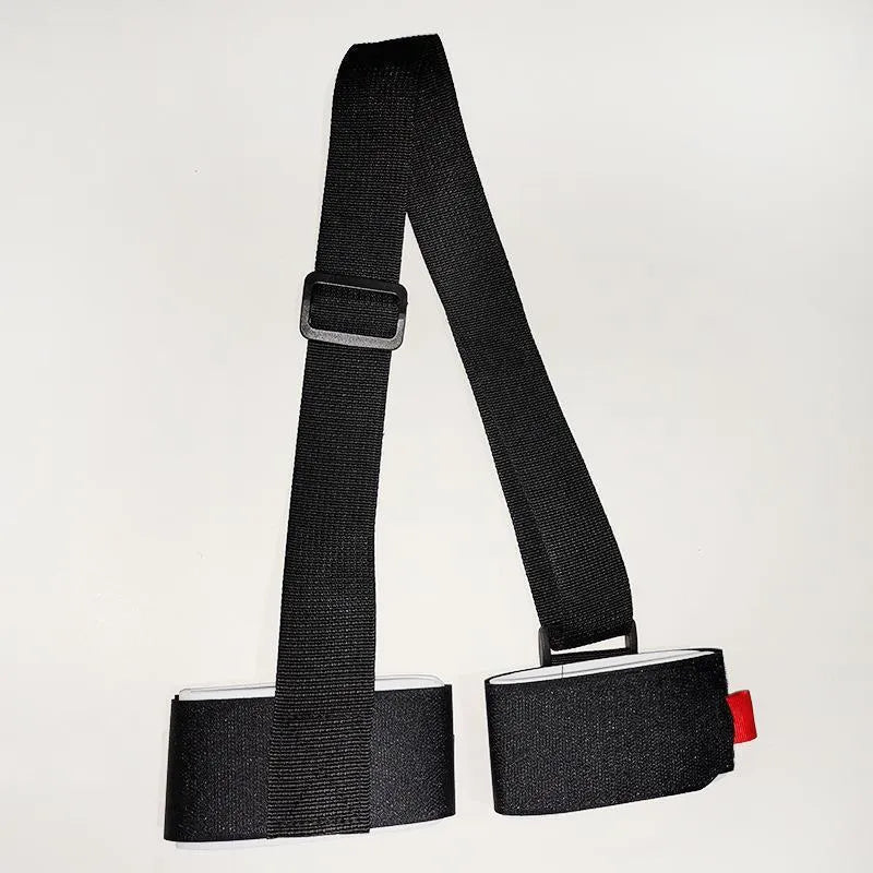 Hook and loop skiing bandage strap with adjustable shoulder strap in multiple colour options