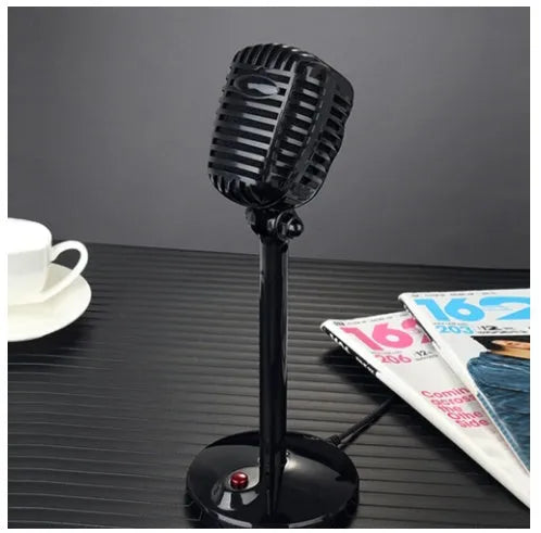 Black USB computer microphone on an adjustable stand with a 1.8m cable.