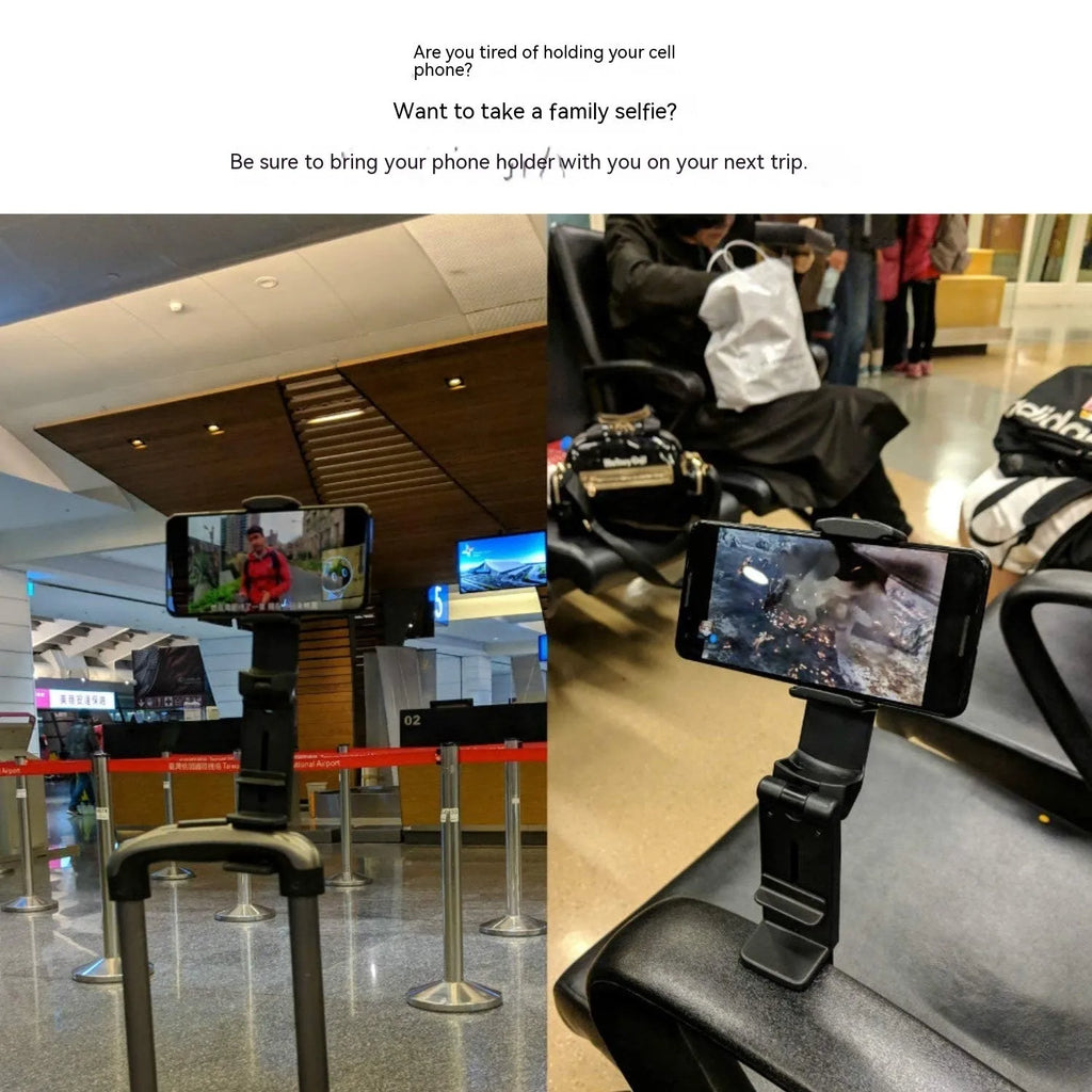 Foldable rotating universal smartphone stand in black, grey, or green colour on a flat surface