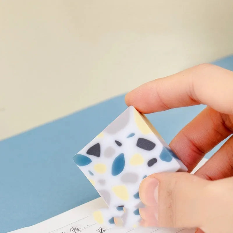 Brick-shaped traceless rubber eraser for pencil corrections