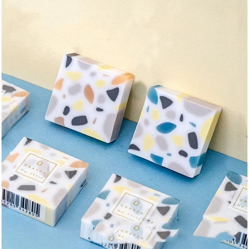 Brick-shaped traceless rubber eraser for pencil corrections