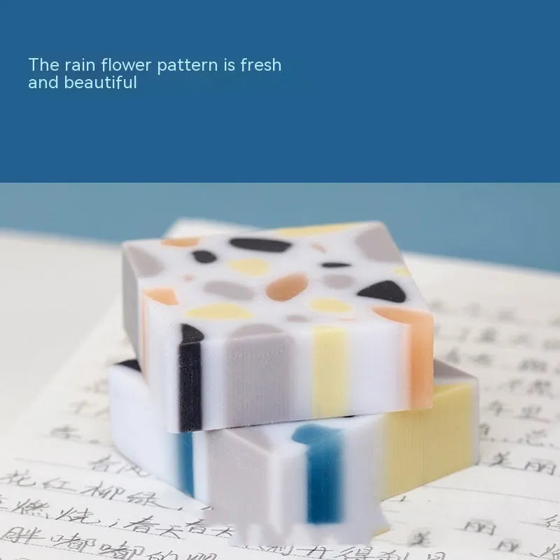 Brick-shaped traceless rubber eraser for pencil corrections