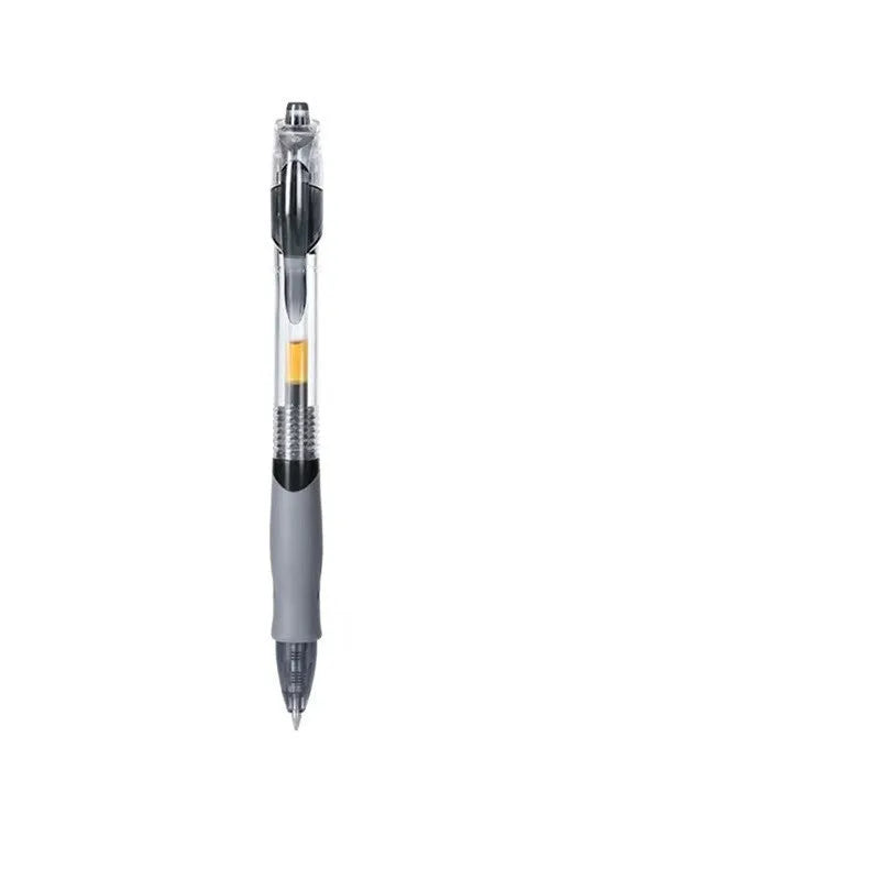 0.5mm gel pen in plastic construction with black, red and blue ink colour options