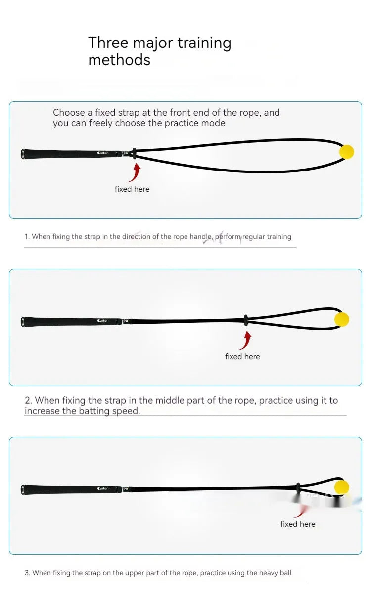Black silicone elastic golf swing practice rope trainer for physical correction training