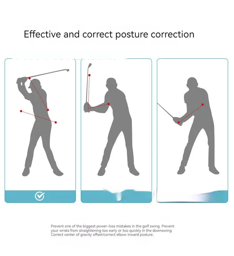 Black silicone elastic golf swing practice rope trainer for physical correction training