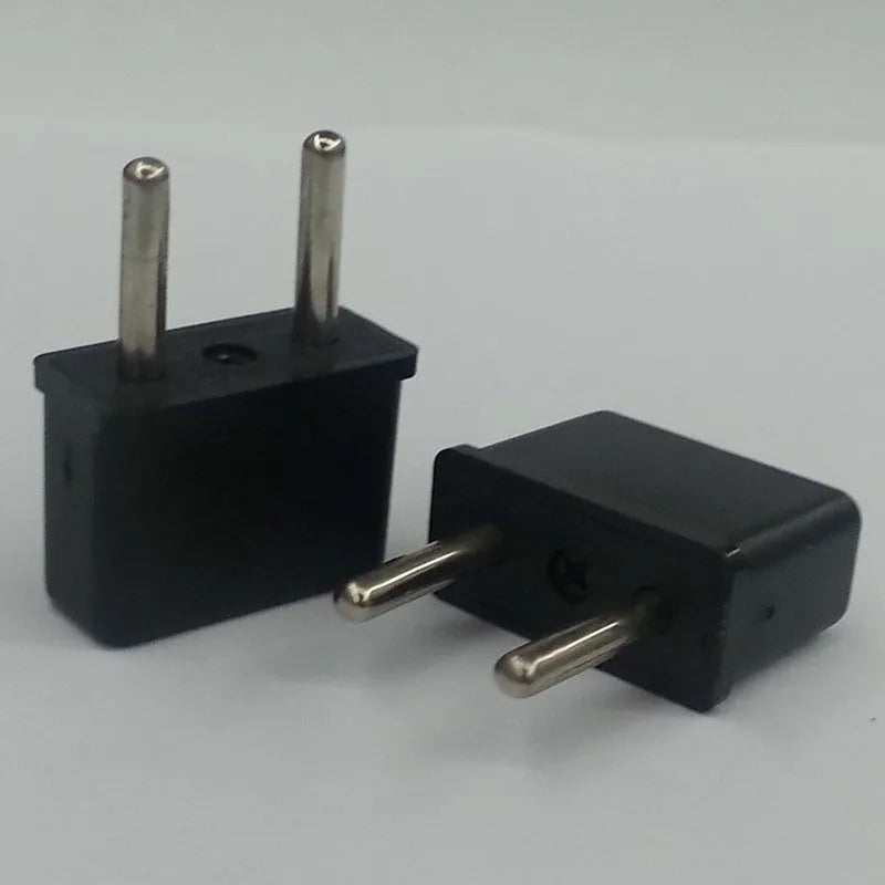 American standard to European standard plug adapter with two holes and plastic shell