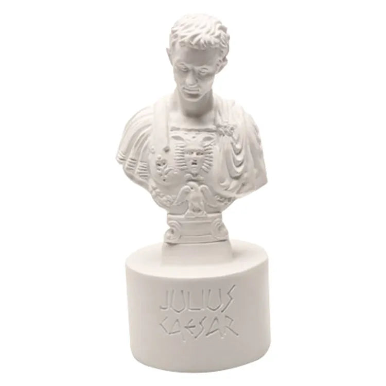 White American creative character model synthetic resin pen holder on a desk.