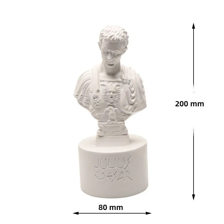 White American creative character model synthetic resin pen holder on a desk.