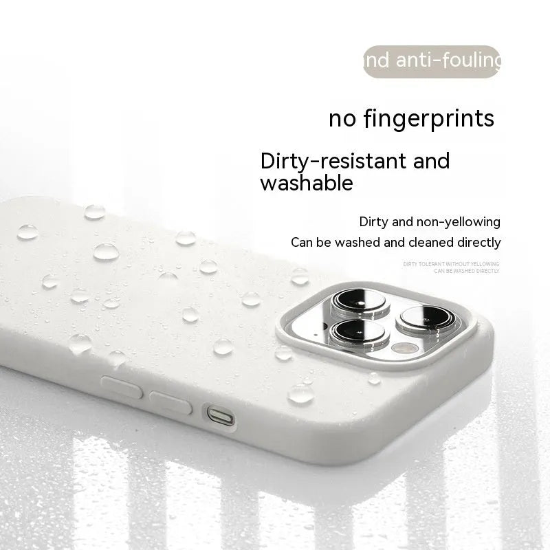 Liquid silicone phone case with frosted finish and magnetic design for iPhone models