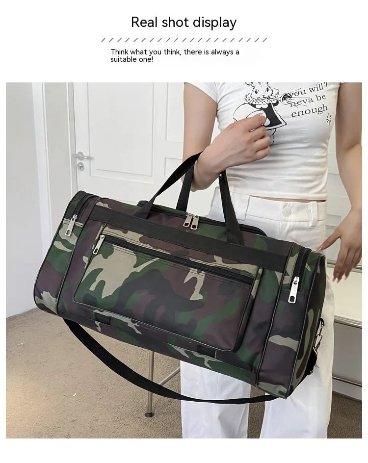 Camouflage colour large capacity waterproof luggage bag with polyester lining