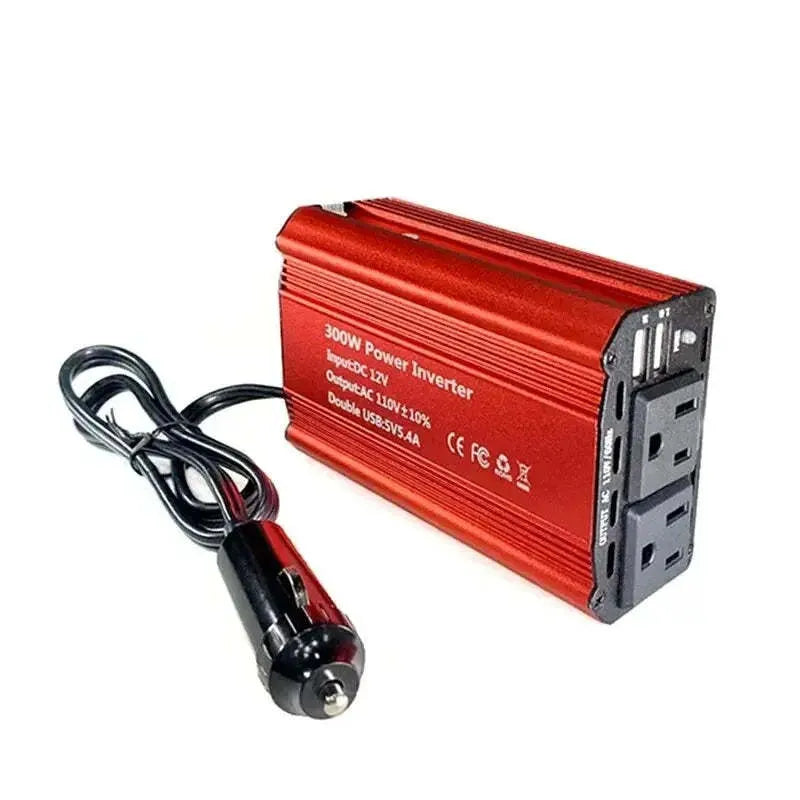 Modified wave car inverter 300W aluminium alloy shell with dual USB ports and indicator light, FM300X series