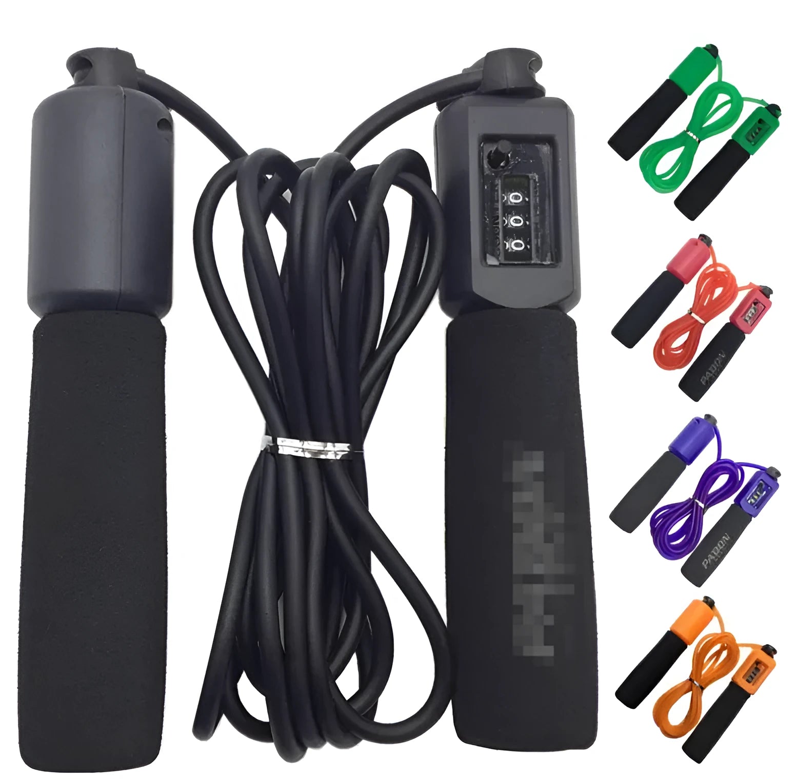 Adjustable 3-metre fitness skipping rope with sponge foam handles in multiple colour options