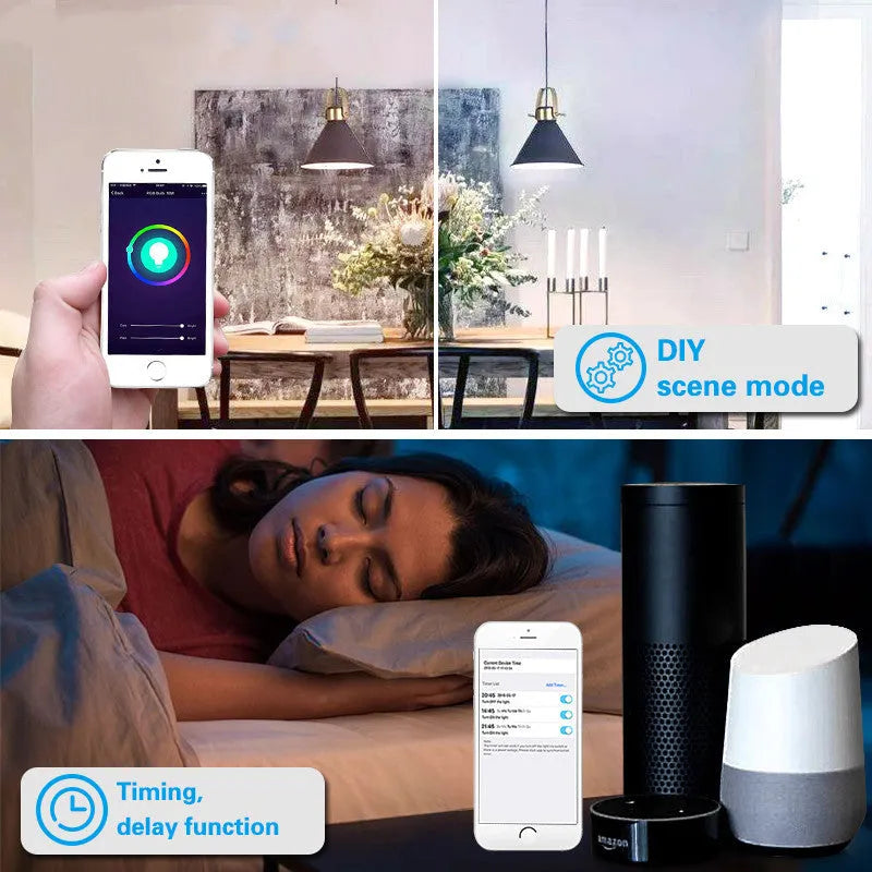 WIFI controlled RGBWC LED bulb 5W aluminium body 50x58mm IP65 dimmable smart home lighting