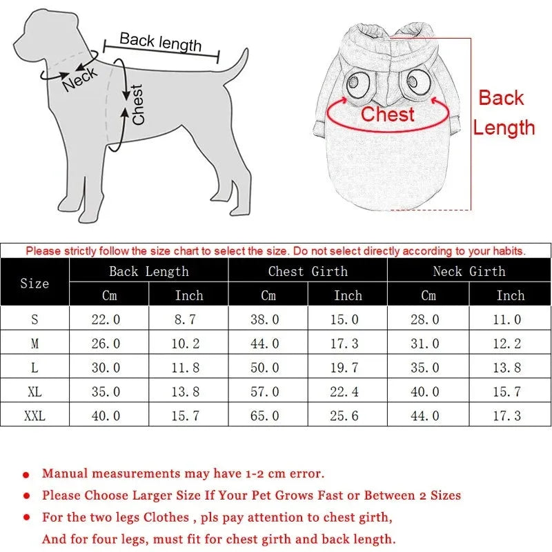 Green frog costume hoodie for small dog with hood and fleece material showing chest girth measurement