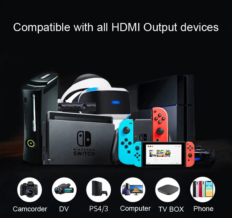 Black HD video capture card USB 3.0 with HDMI input and dimensions 63.8x28x12.8 mm