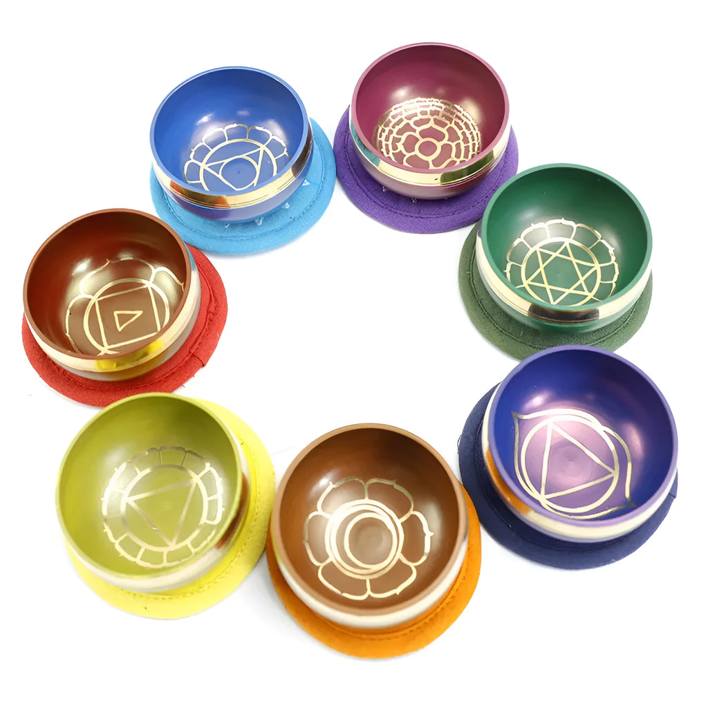 Colourful handmade Himalayan singing bowl meditation instrument 7.8cm