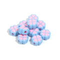 15mm frosted acrylic love clover beads in mixed colours: rose red, pink, yellow, green, blue, purple.