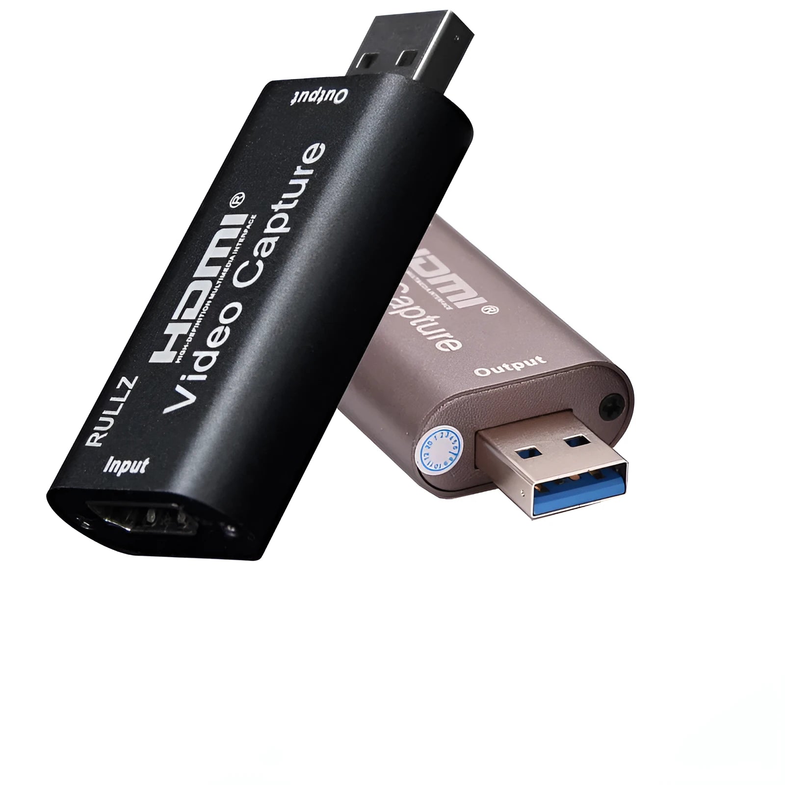 Black HD video capture card USB 3.0 with HDMI input and dimensions 63.8x28x12.8 mm