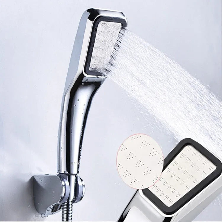 Orange hand-held pressurised shower head with rain function for normal temperature water