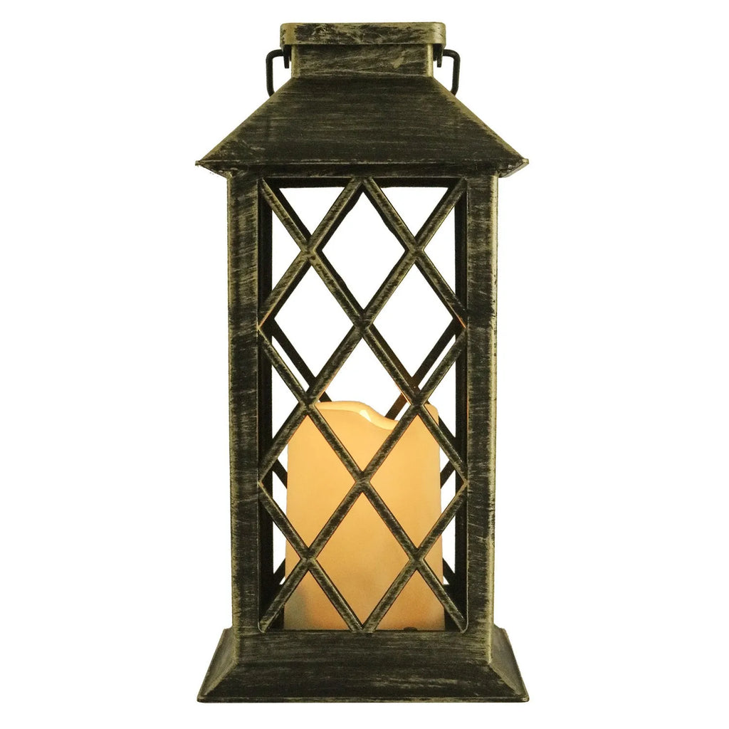 Retro European style solar garden lamp with IP44 rating and 270mm height for outdoor courtyard decoration