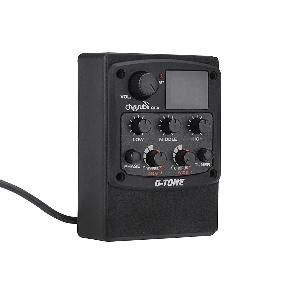 Black Cherub GT-6 acoustic guitar EQ and effects pickup unit for soundhole mounting