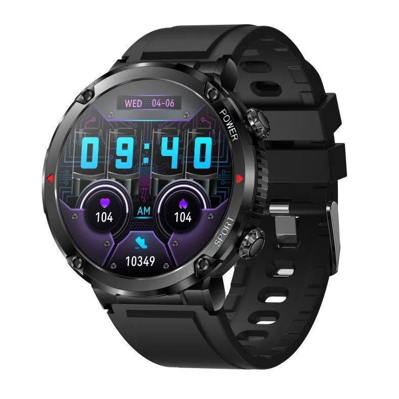 T30 Smart Watch with black silicone strap showing IPS screen displaying time and heart rate.