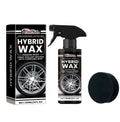 Hybrid Wax tyre gloss spray 120ml with sponge including deionized water silicon dioxide polymethyl methacrylate polysiloxane carnauba wax for car tyre shine and protection 4.5x17.5cm spray 6.5x6.5x2cm sponge