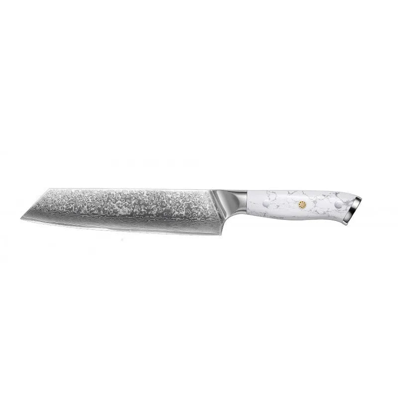 Damascus pattern VG10 steel chef knife with 21cm blade and 11cm handle for kitchen use