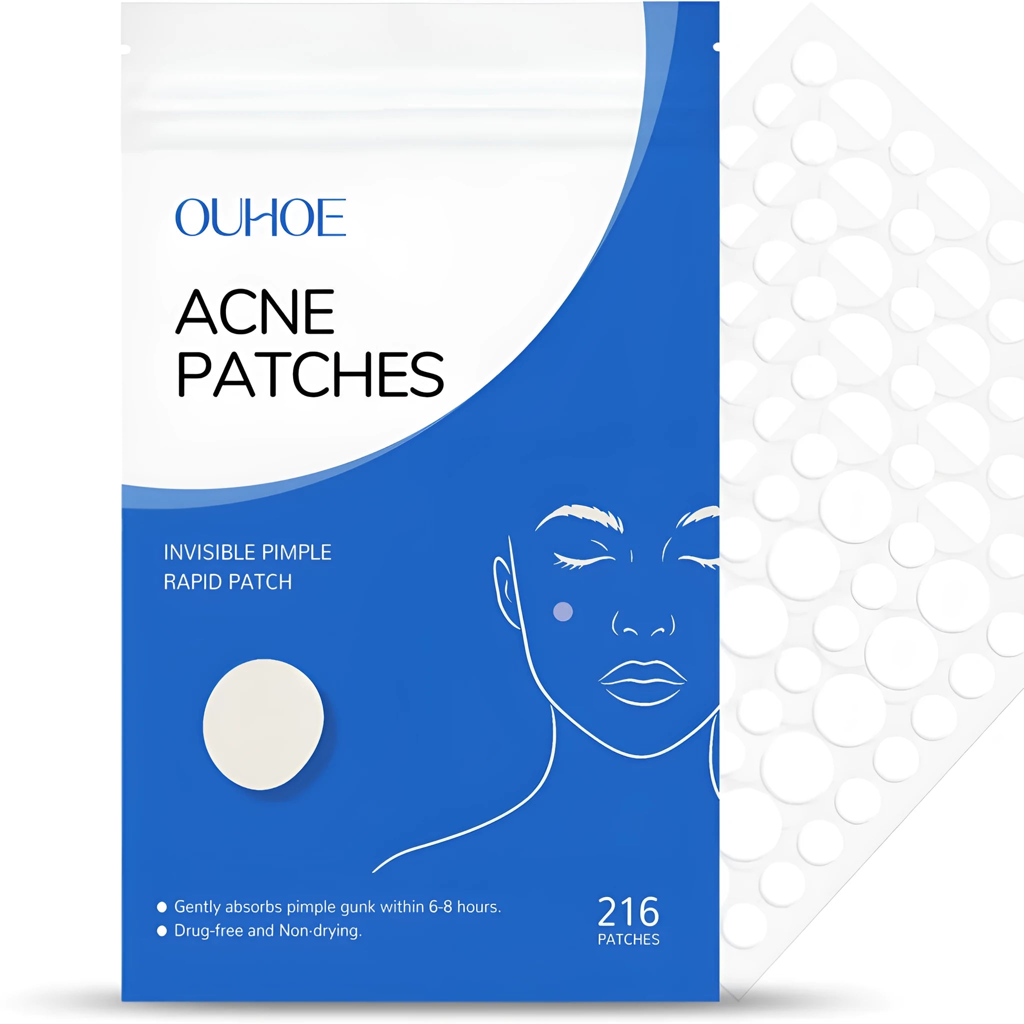 216-piece pack of hydrocolloid acne patches with tea tree oil and salicylic acid for spot treatment