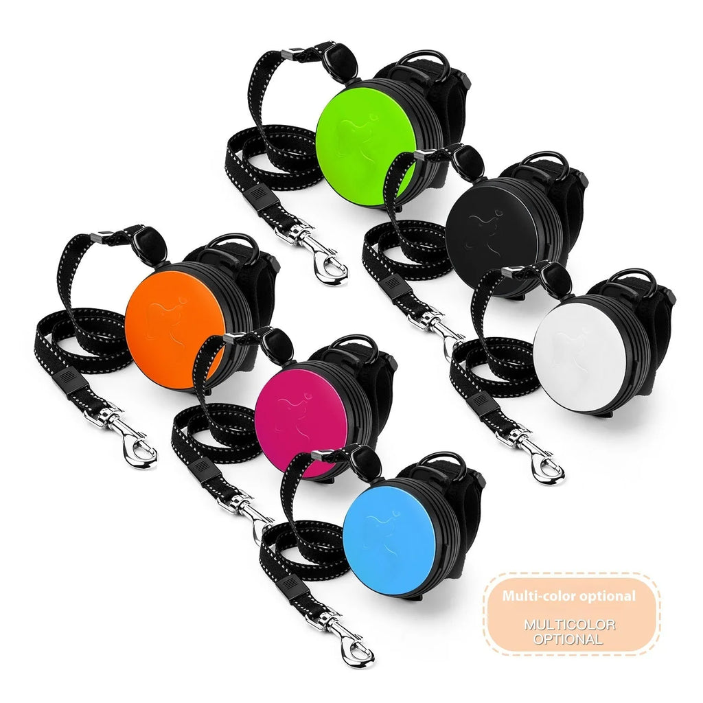 Pet Holding Hands 3 metre automatic retractable dog lead in vibrant orange with keylock button.