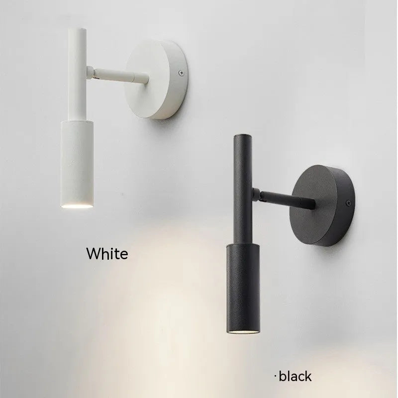 Modern wrought iron wall lamp with three-colour lighting in black or white finish