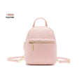 Soft PU mini backpack with three-dimensional pockets in street trend style showing contrast colour details