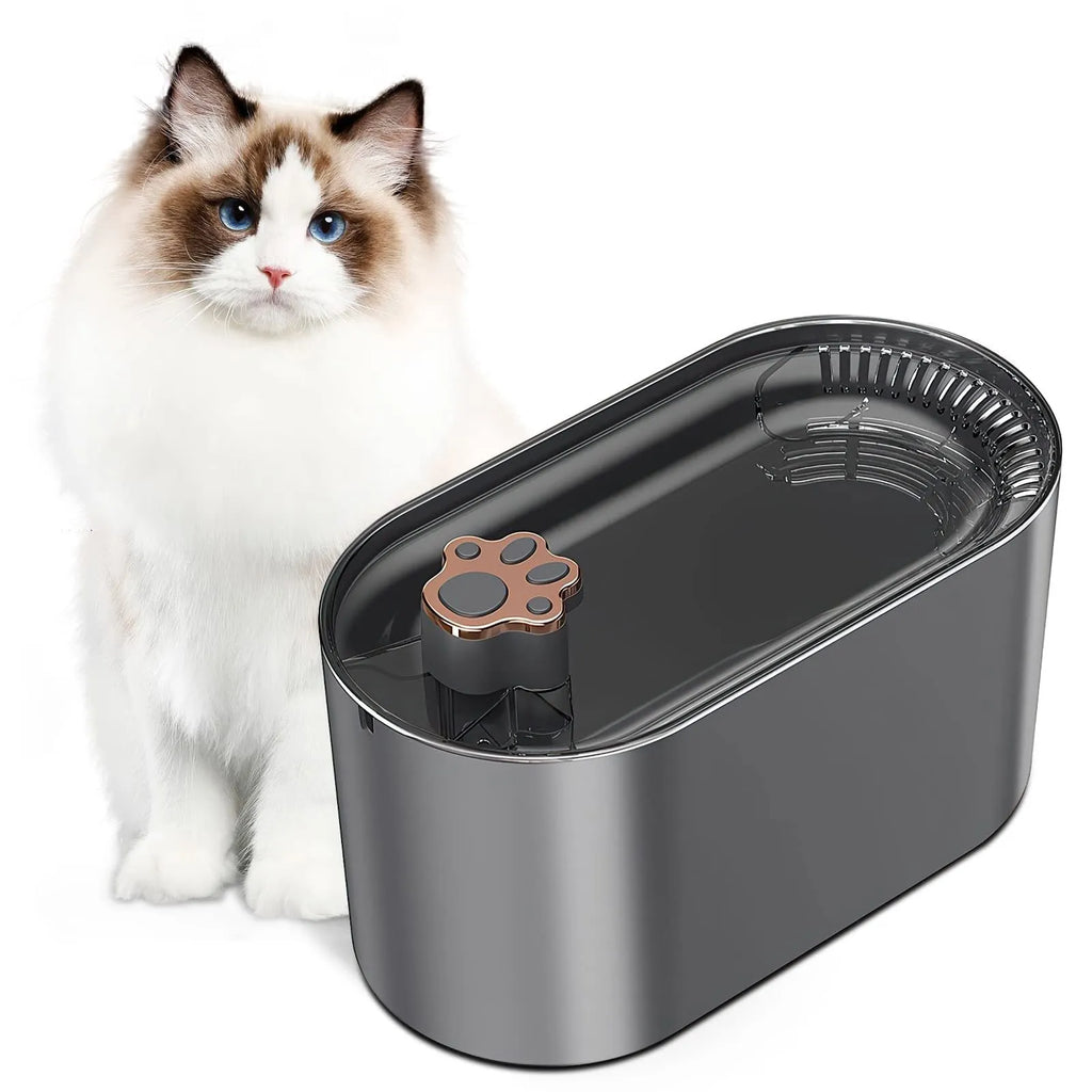 3L capacity pet water fountain with LED light indicator and triple filtration system