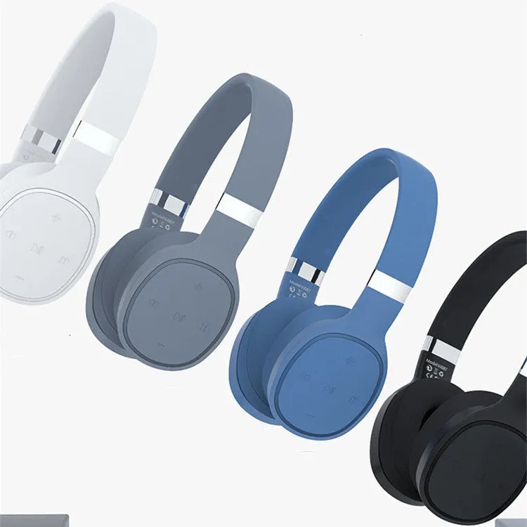 Wireless Bluetooth headset with 40mm speakers available in black, blue, grey, or white colours