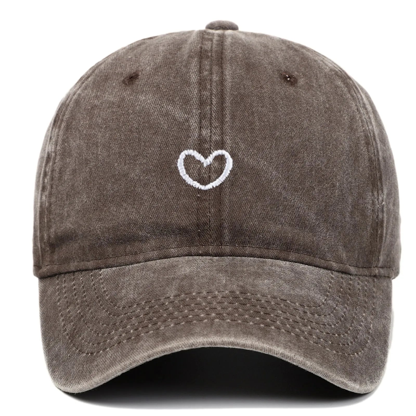 Retro embroidered cotton baseball cap with adjustable sizing in various colours
