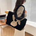 Cartoon rabbit ears plush shoulder bag in multiple colour options with large capacity