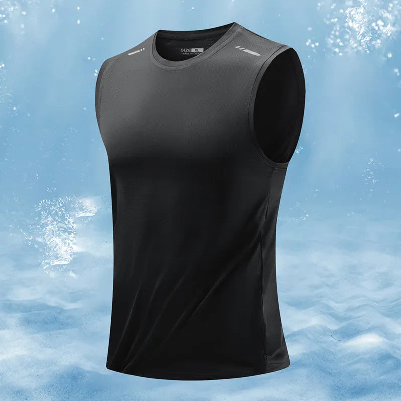 Men's loose fit sleeveless waistcoat in bamboo polyester fabric available in multiple colours