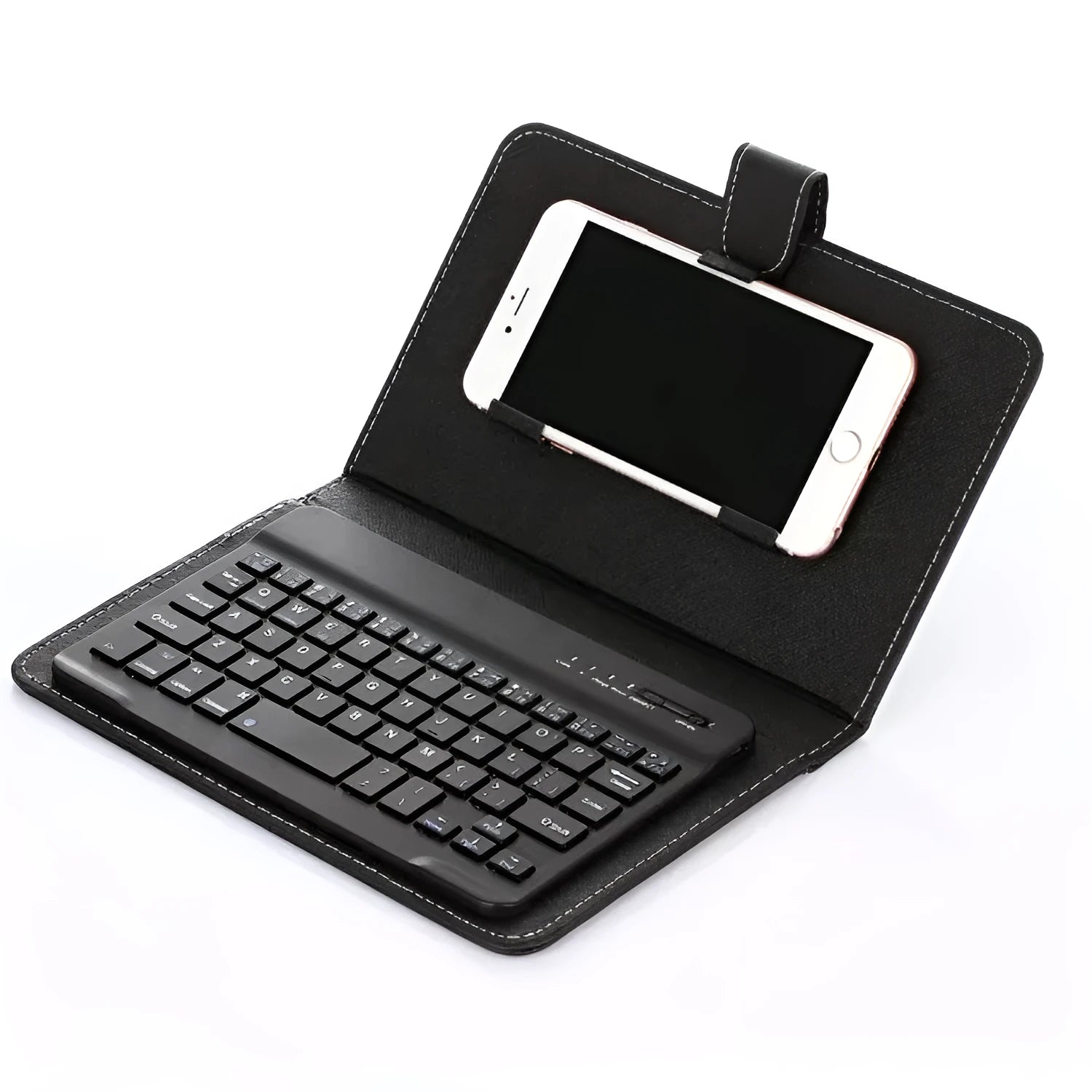 Wireless Bluetooth keyboard case with detachable keyboard for mobile phones and tablets