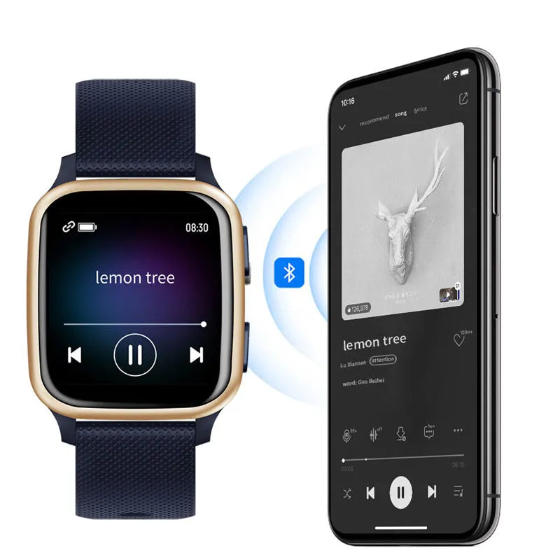 Aluminium alloy smart bracelet with Bluetooth calling and heart rate monitoring in black, blue, green, or pink colours