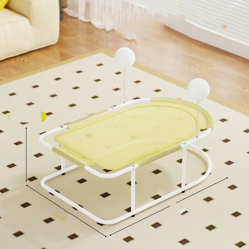 Large grey fabric cat kennel with bracket ventilation design for summer cooling