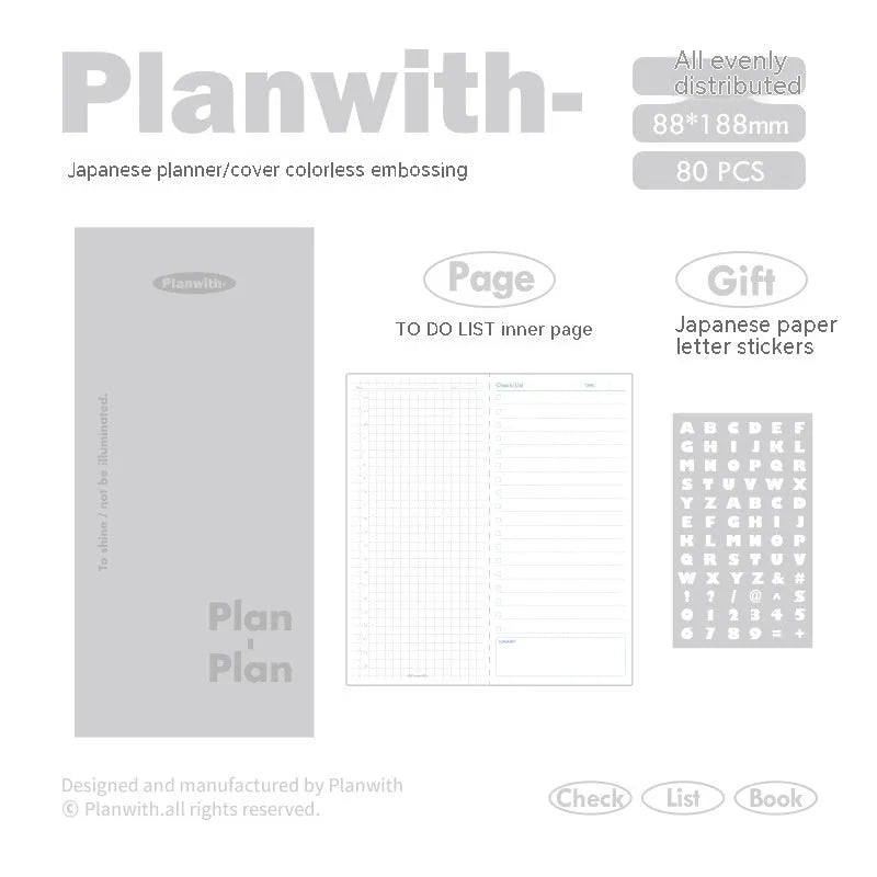 Embossed daily meter book with white cow paper pages in blue, gray, protective, purple, or white cover