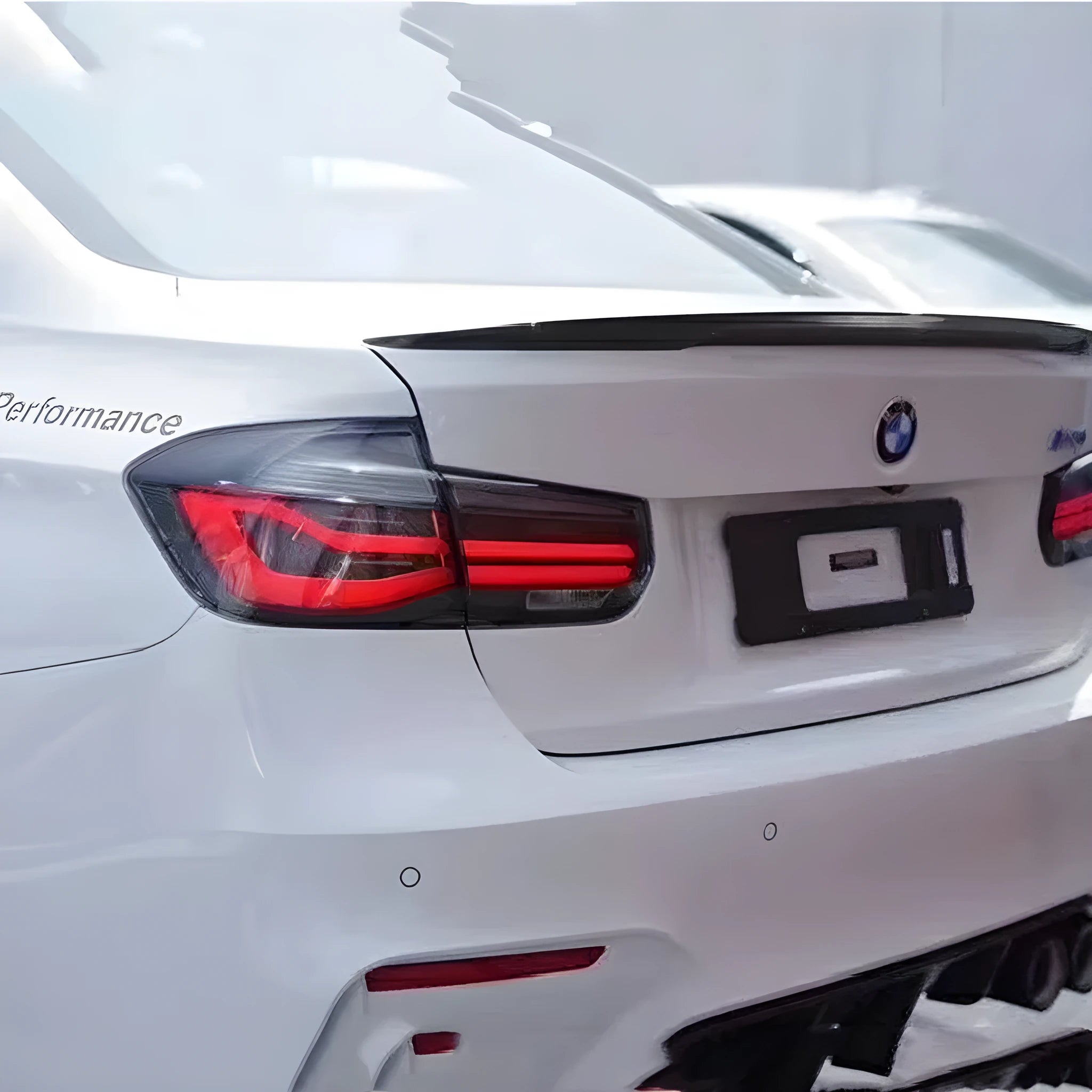 BMW 3 Series modified LED tail light assembly in red or smoked black finish