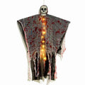 Plastic Halloween decoration with blood-dyed luminous skull hanging ghost design for outdoor displays