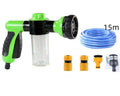 Green high-pressure foam spray gun with adjustable nozzle and long water pipe for car and garden cleaning