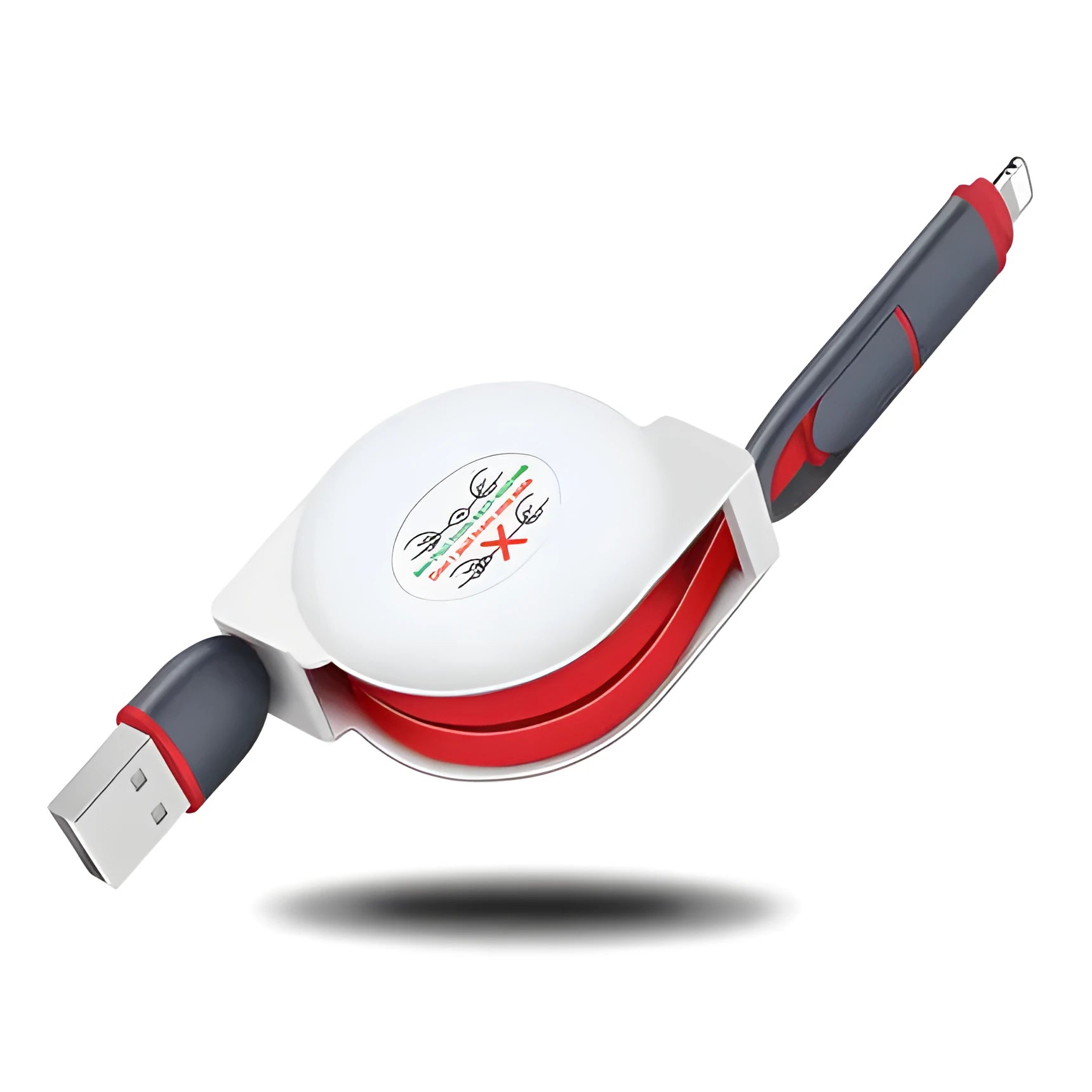3 in 1 telescopic charging cable extended to 120 cm length with TPE wire and titanium connectors